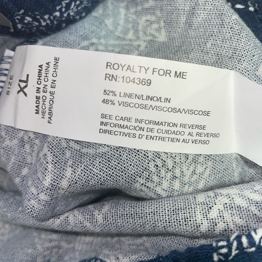 Royalty For Me Women’s Wide Legged Cropped Pants Boho, Beach, Size XL 24.5X38 - Picture 6 of 7